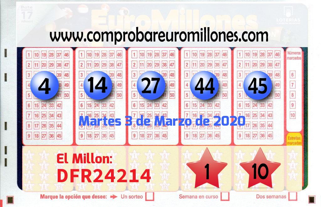 Euromillones del 2020-03-03