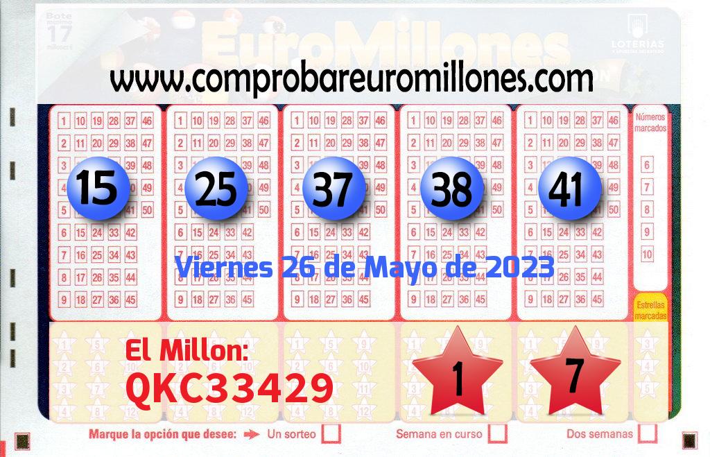 Resultado euromillones 26 mayo 2023